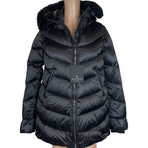 NEW GORSKI Women’s Après-Ski Jacket w/ Detachable Shearling Hood  Black Size S